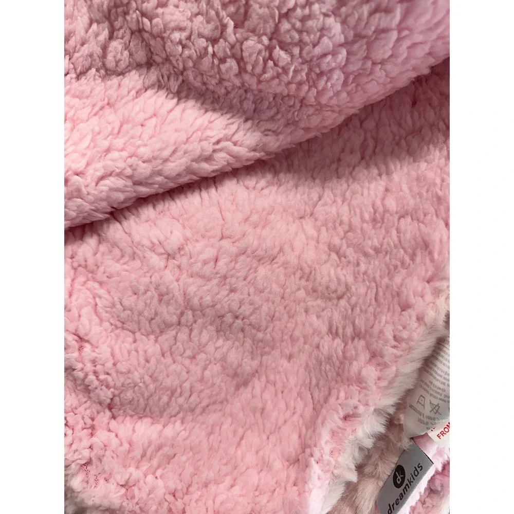 Baby Blanket Pink Heart Plush‎ Sherpa Cozy Soft 30x40